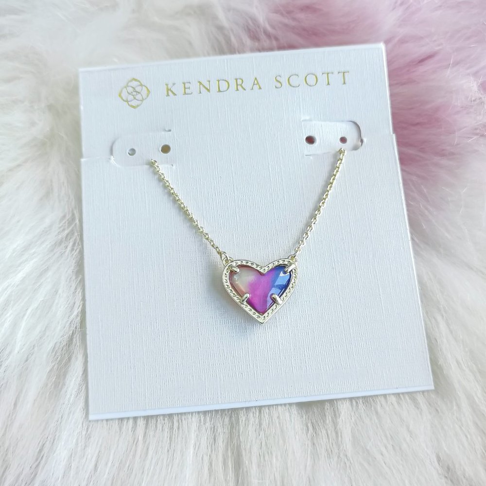 Gold Ari Heart Watercolor Illusion Necklace